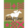 Nunc Patio Supplies 13 x 18 in. Derby Silks Derby Time Burlap Garden Flag NU3458665